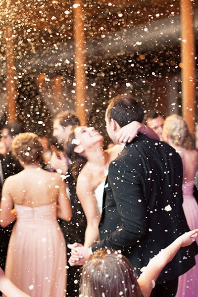 Hosting an indoor reception? A confetti drop or faux indoor snow is such a magical way to close out the wedding celebration — just run it by your venue first.
Check out more great stories from Bridal Guide:

50 Wedding Ideas You've Never Seen Before
How to Throw a Wedding in a Nontraditional Space
50 Gorgeous Ways to Dress Up Your Reception Tables
25 Wedding-Planning Lessons From Our Favorite (and Least Favorite) Onscreen Couples
25 Easy Wedding Hairstyles You Can DIY