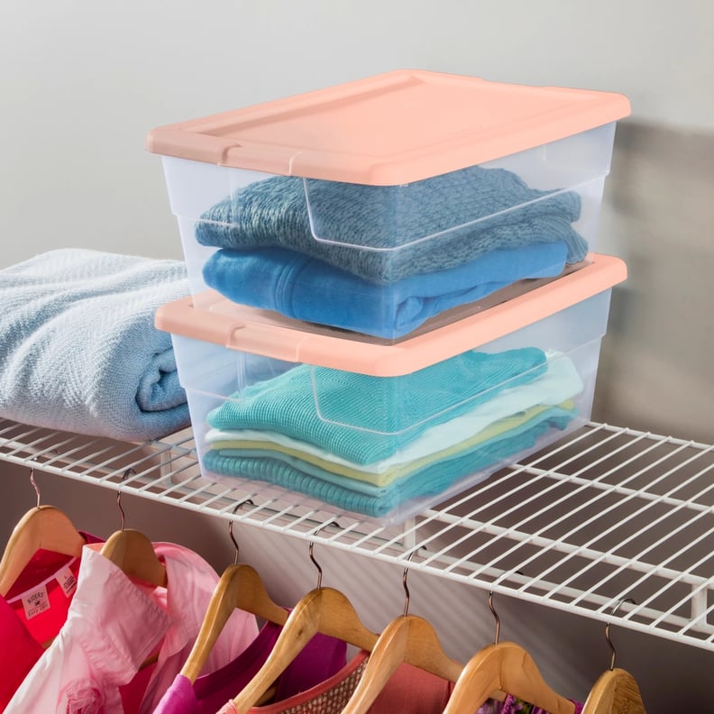 Sterilite 32qt Clear View Storage Bin With Latch Purple : Target