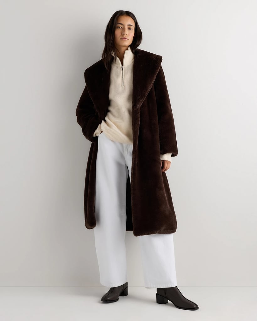 Quince Faux Fur Maxi Wrap Coat