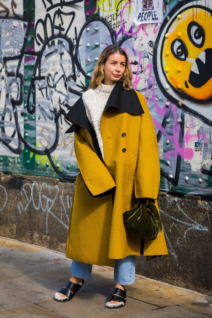 mustard oversized coat