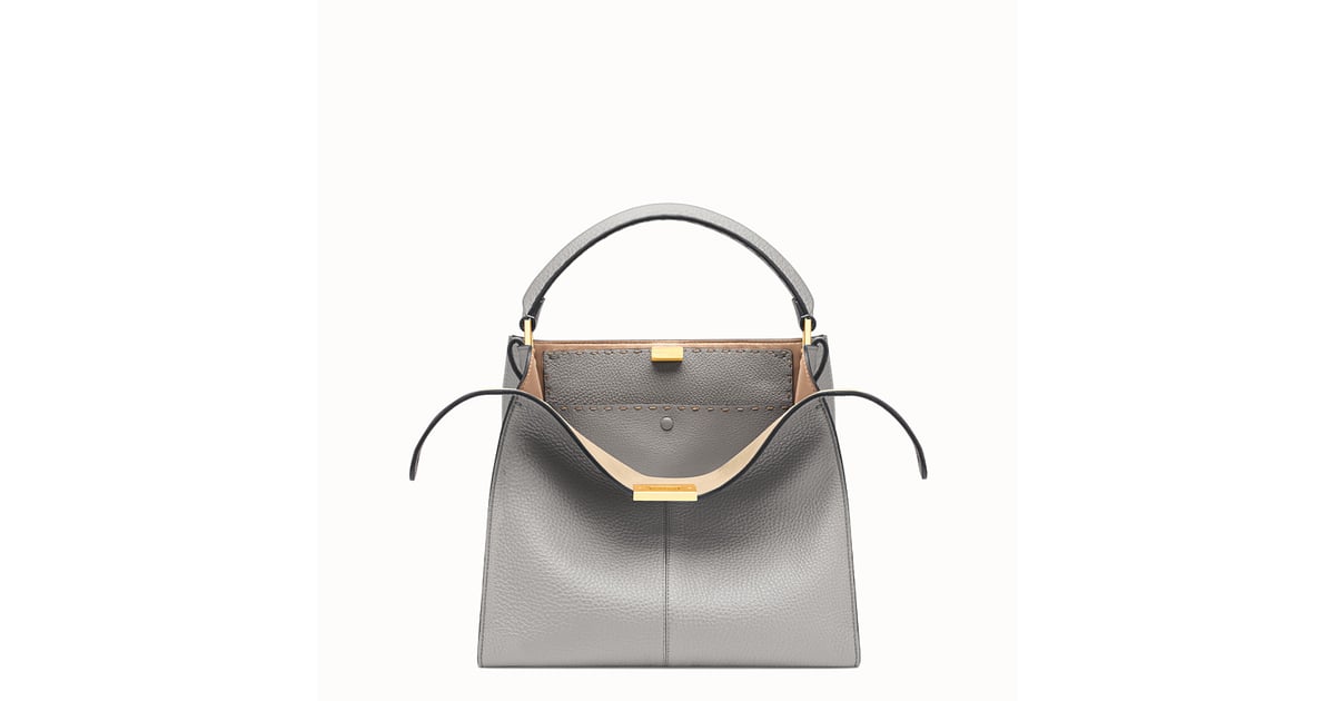 Fendi Peek-a-Boo X-Lite Medium Gray Leather Bag | Best Designer Bags ...