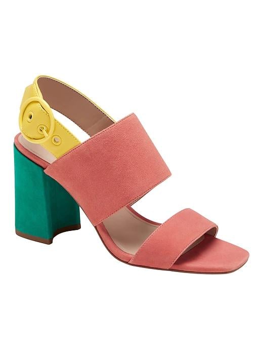 Two-Strap Block-Heel Sandal