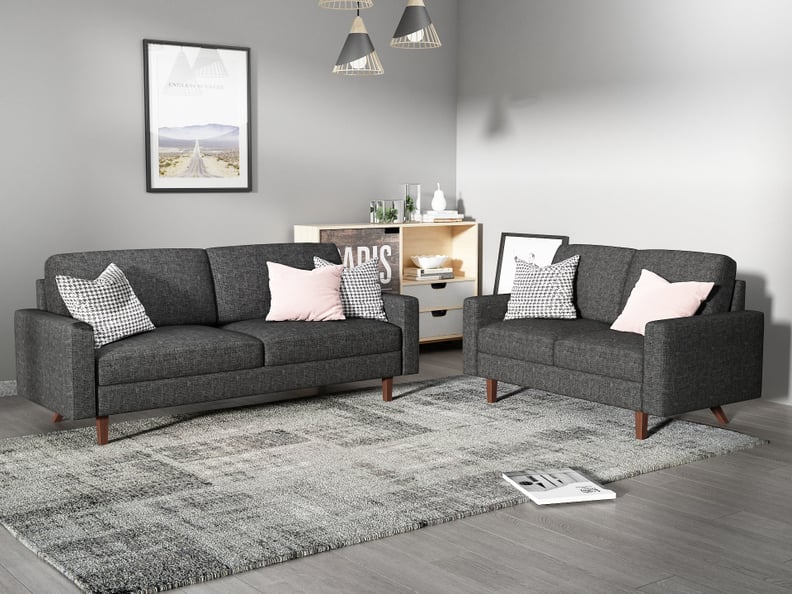US Pride Furniture Elvin 2-Piece Linen Fabric Living Room Set