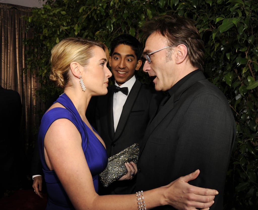 Kate Winslet, Dev Patel, and Danny Boyle, 2009