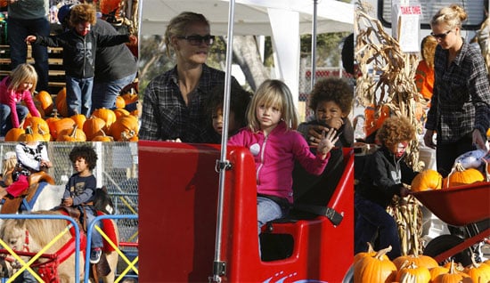 Heidi and the Kids at the Pumpkin Patch