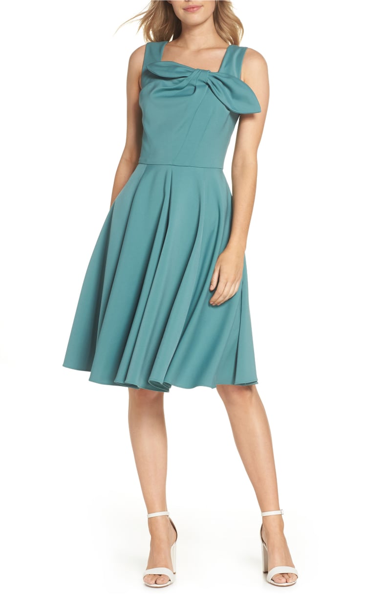 Gal Meets Glam Collection Zoe Bow Neckline Fit & Flare Dress
