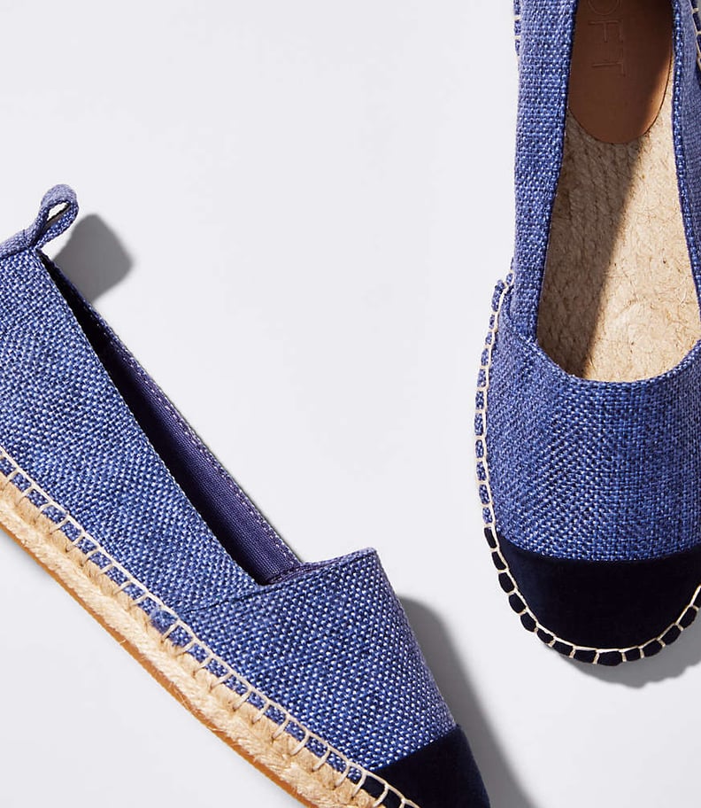 Loft Cap Toe Woven Espadrille Flat