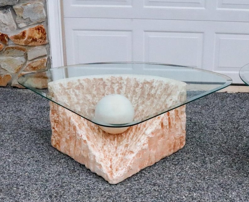 Vintage Plaster and Glass Table