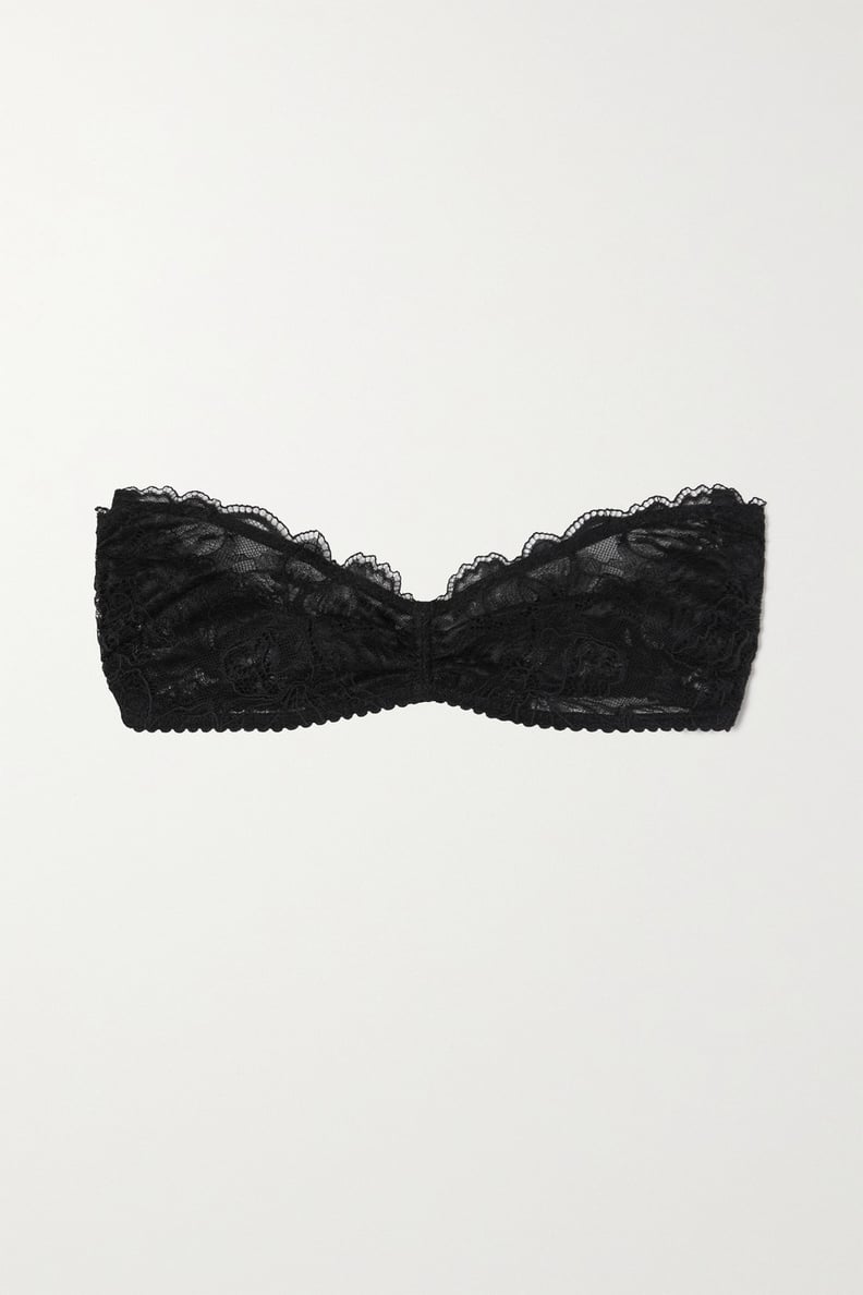 La Perla Black Stretch-Leavers Lace Soft-Cup Bandeau Bra