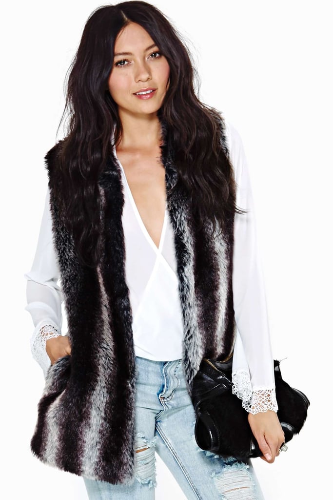 Nasty Gal Kiki Black Fur Vest