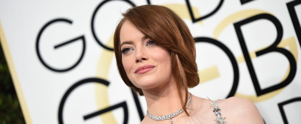 Emma Stone's Lip Mask Before the 2017 Golden Globes