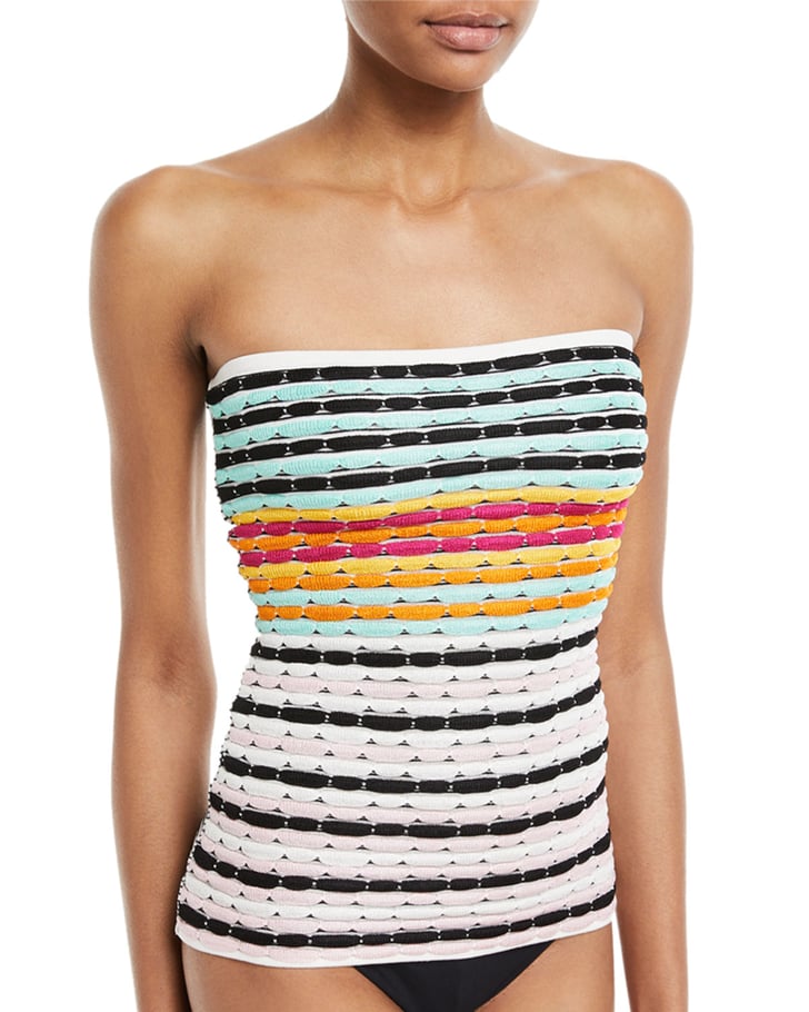 Missoni Mare Strapless Striped Knit Swim Top | Demi Lovato ...