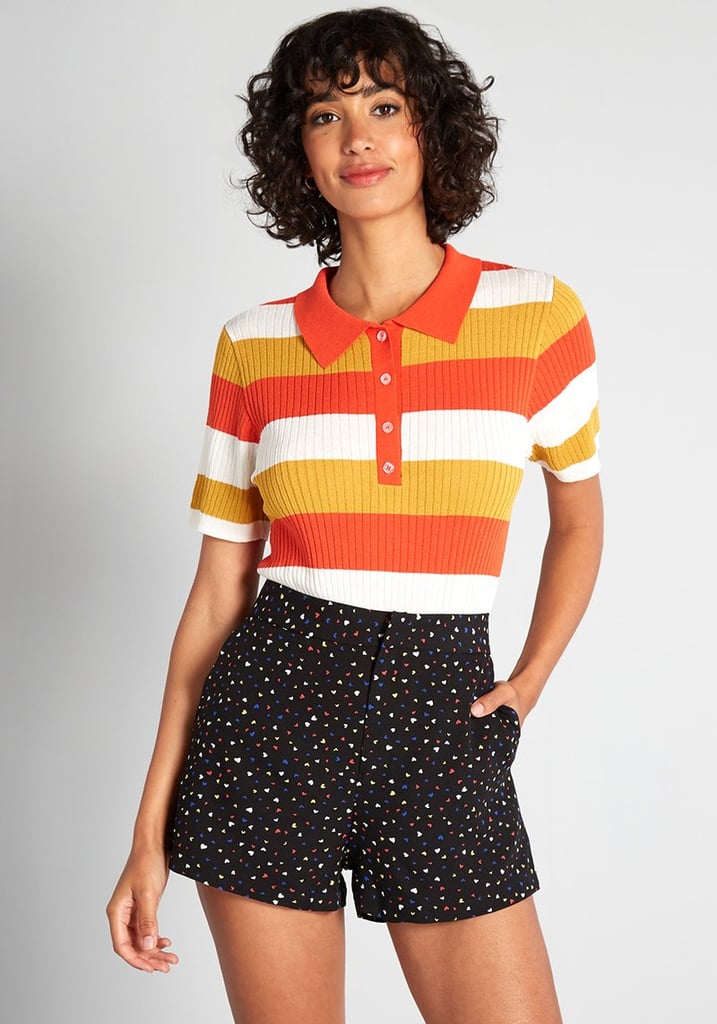 The Perfect Retro Top: ModCloth Ridiculously Retro Striped Polo Shirt