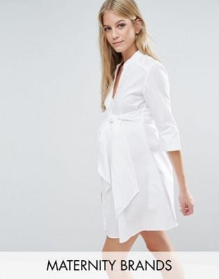 Isabella Oliver Longline Shirt Dress With Tie Waist Dress