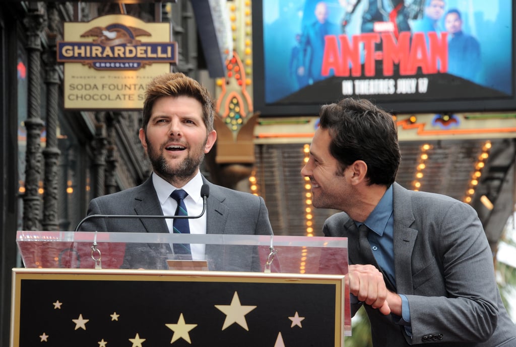 Paul Rudd With His Family on the Hollywood Walk of Fame