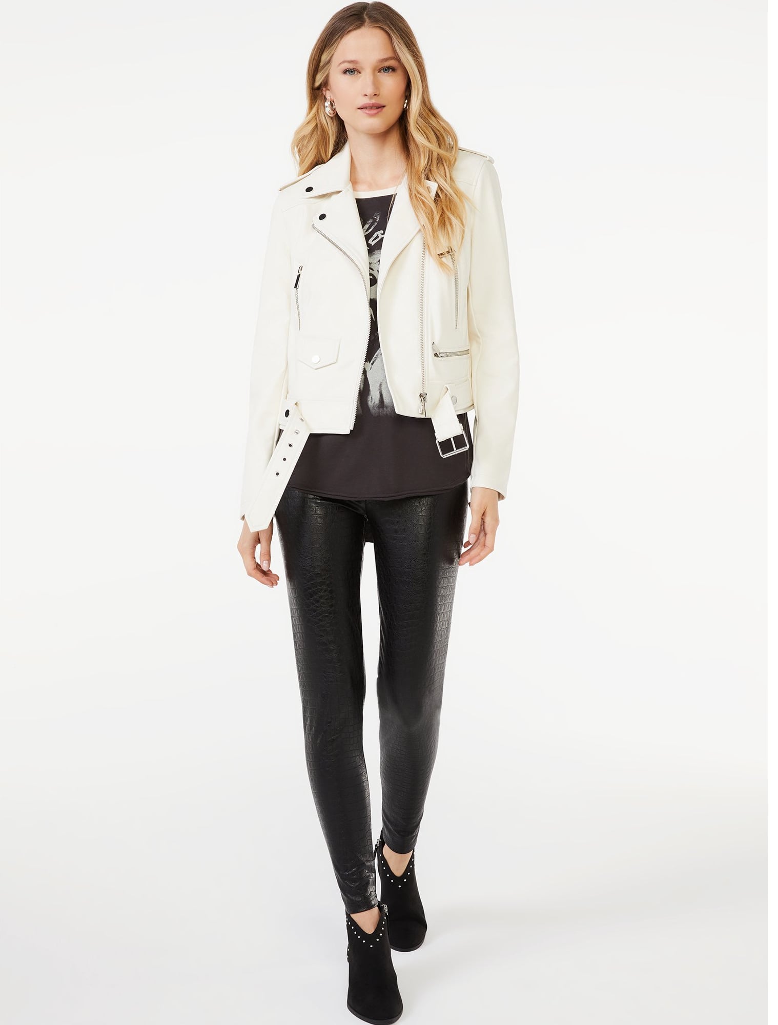 Scoop Women's Faux Leather Embossed Croc Leggings, 15 Fall Must Haves  Under $50 You Won't Believe Are From Walmart