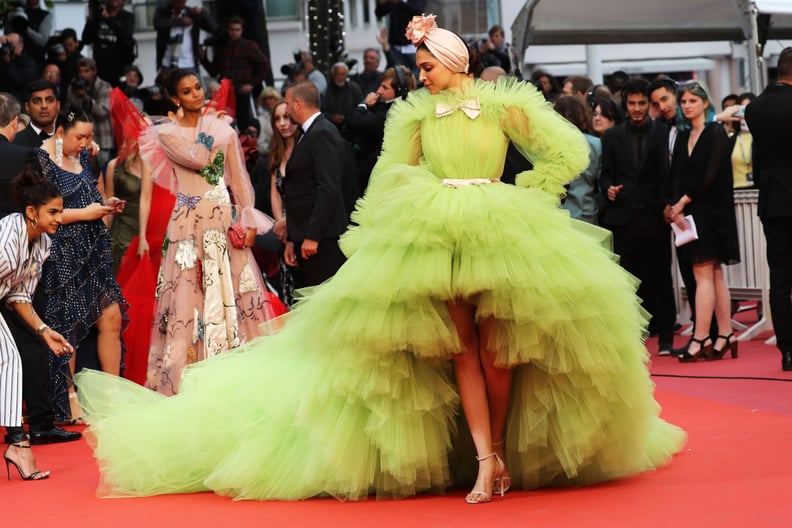 Deepika Padukone Green Dress at Cannes 2019 | POPSUGAR Fashion