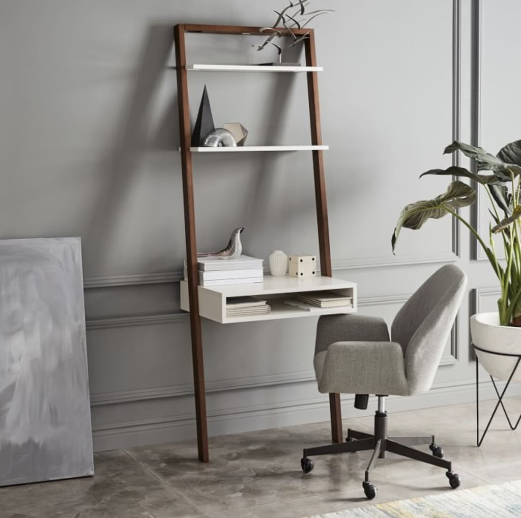 A Space-Saving Desk: West Elm Ladder Shelf Desk