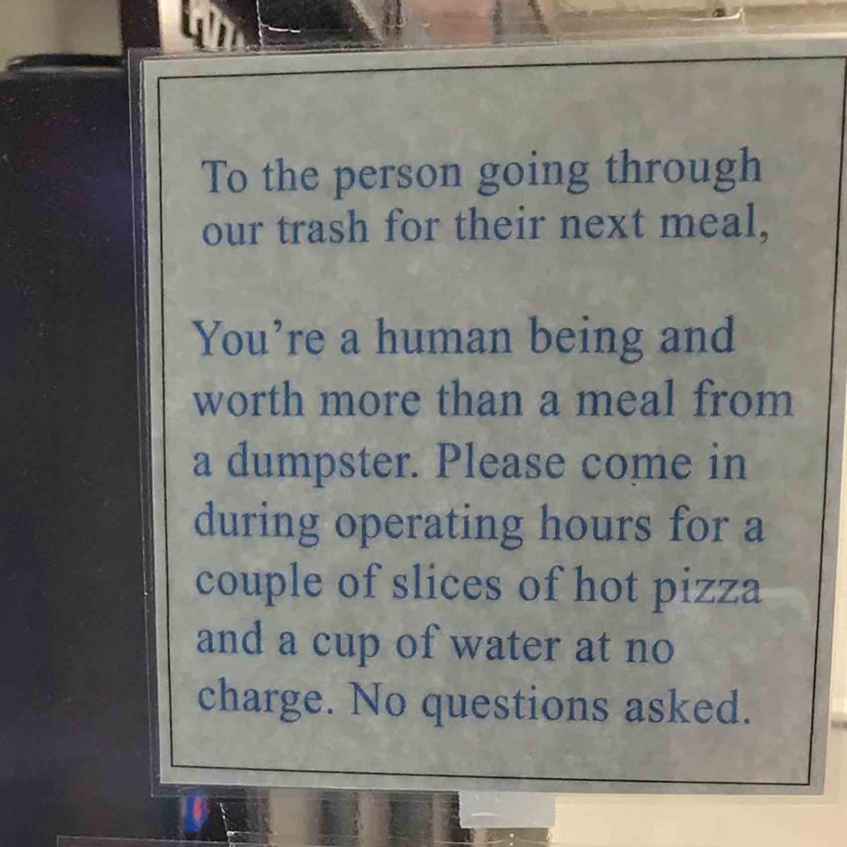 This Pizzeria Gives Free Pizza To Homeless People Popsugar Family