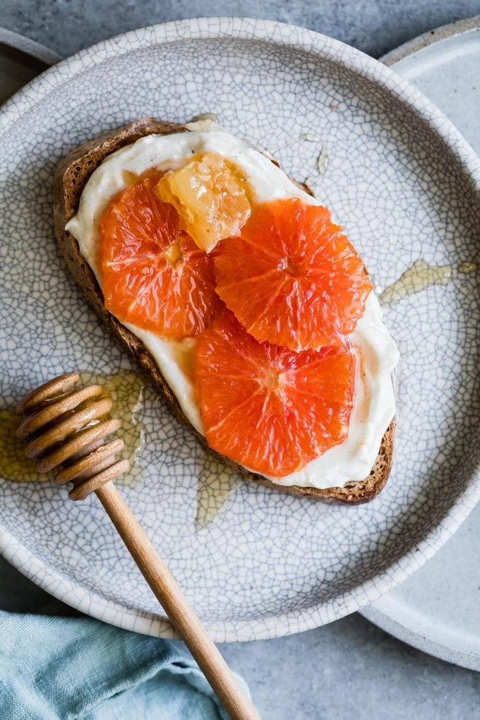 Whole30: Honey Orange Ricotta Toast