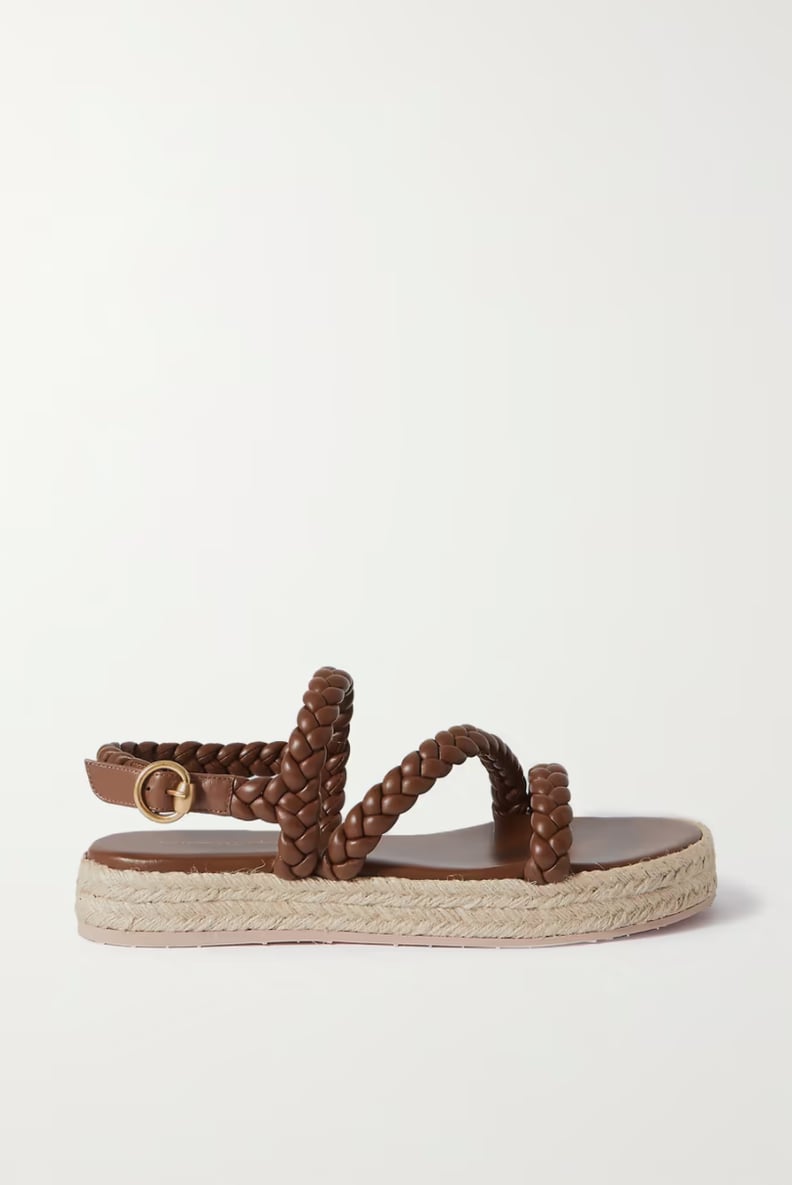 Gianvito Rossi Braided Leather Espadrille Sandals