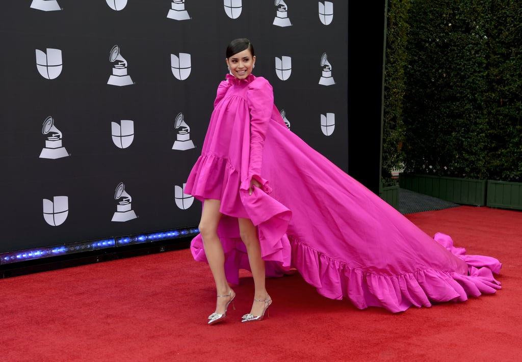 Sofia Carson Pink Giambattista Valli Dress at Latin Grammys