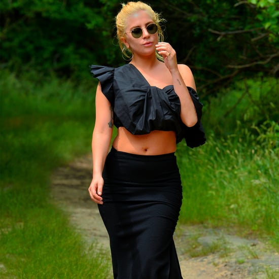 Lady Gaga Wearing Heels on a Hike