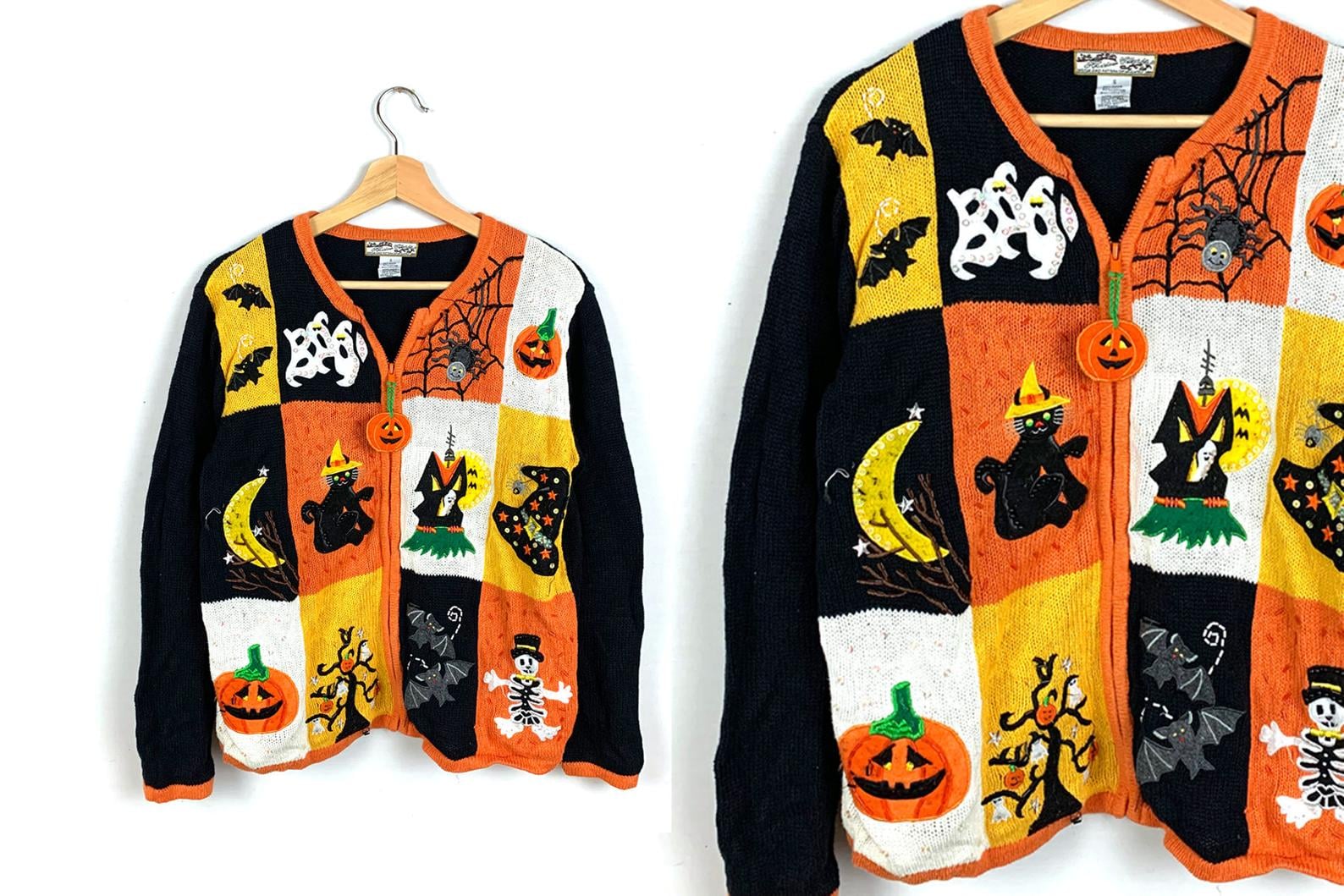 Adulte Vintage Halloween Chat Halloween Sweater