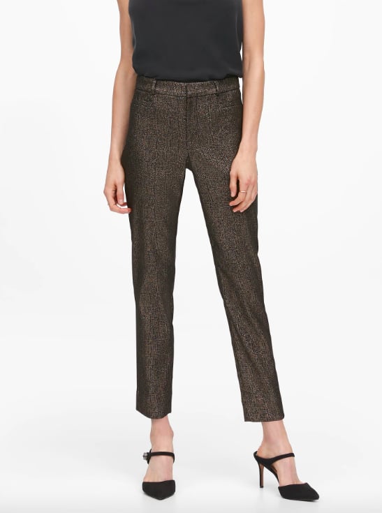 Modern Sloan Skinny-Fit Metallic Plaid Pant