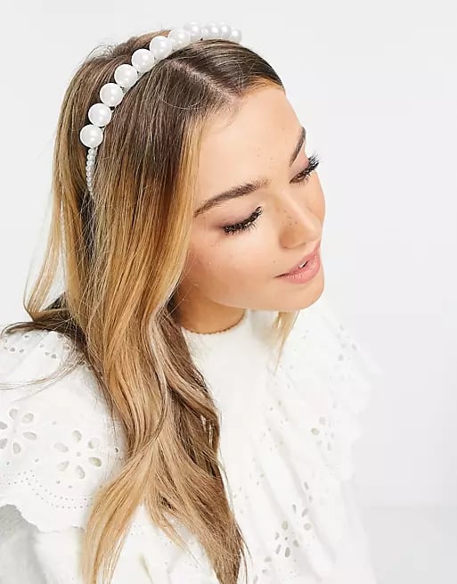 ASOS Design Headband With Oversized Pearl Detail
