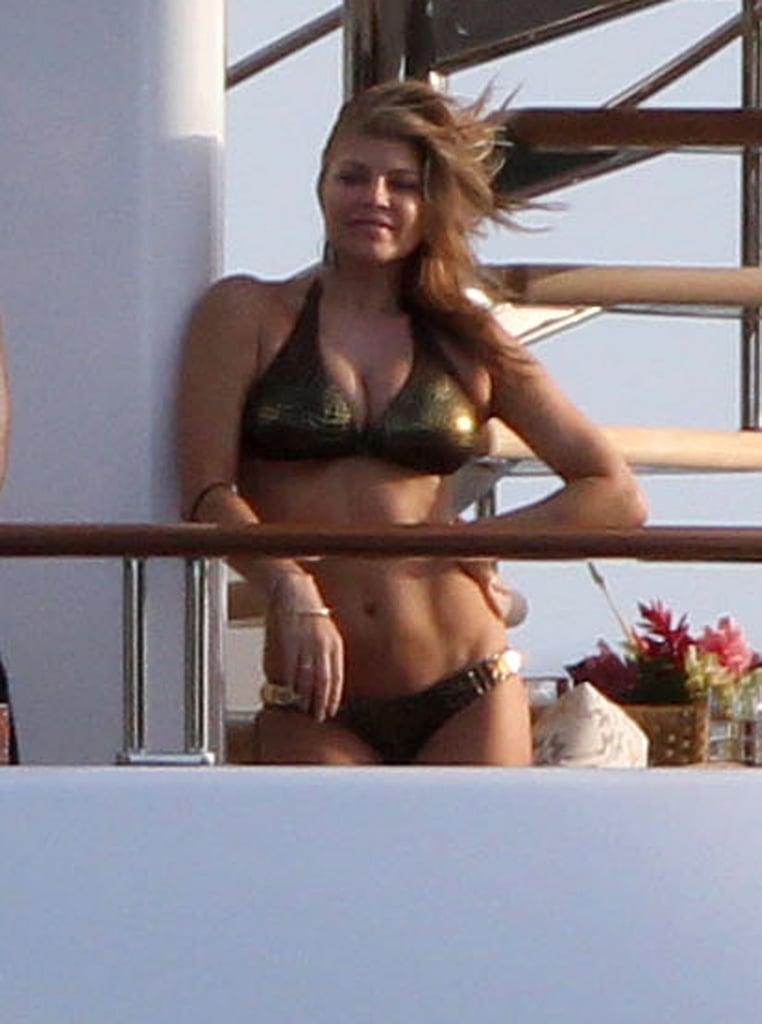 Fergie hung out on a friend's yacht with husband Josh Duhamel in St. Barts in January 2011.