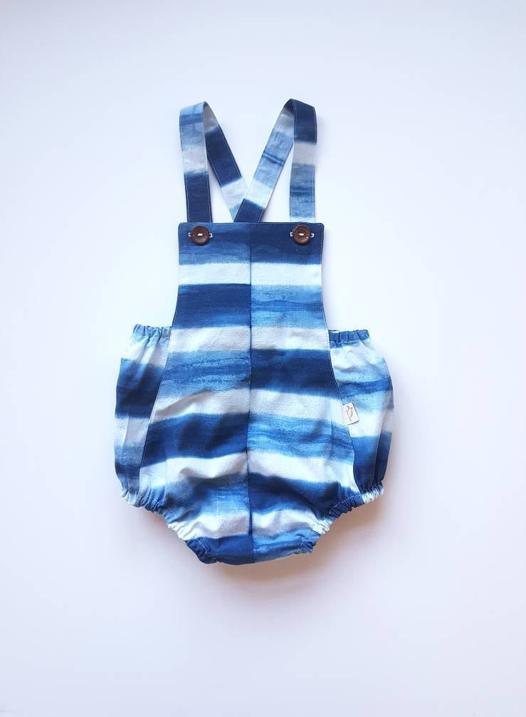 Tie-Dye Striped Baby Romper