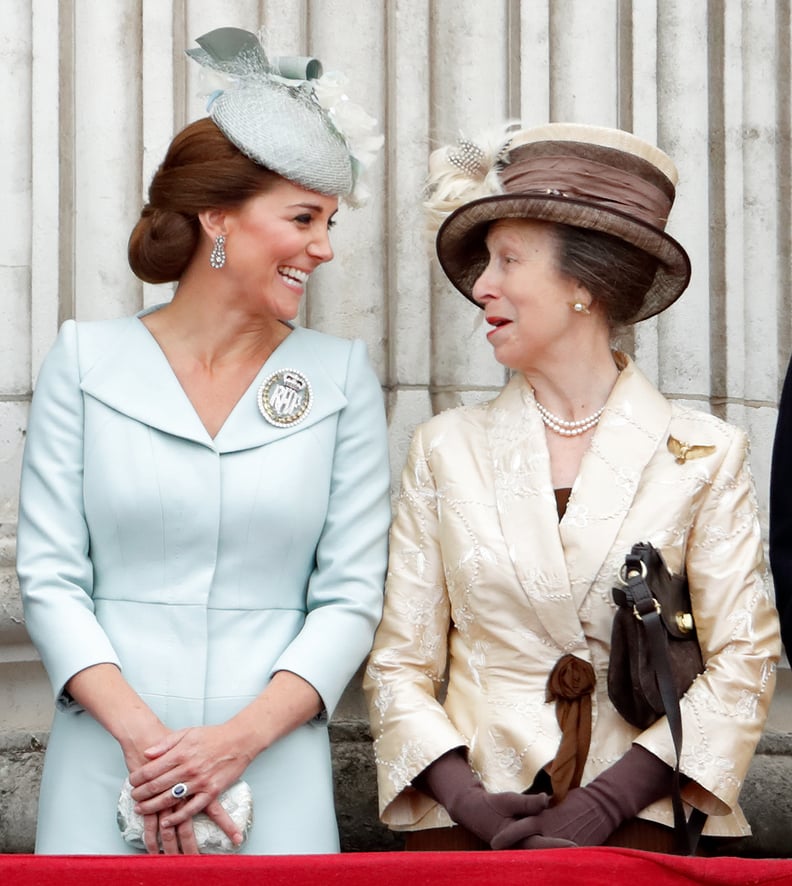 Kate Middleton and Princess Anne on the Buckingham Palace Balcony in July 2018