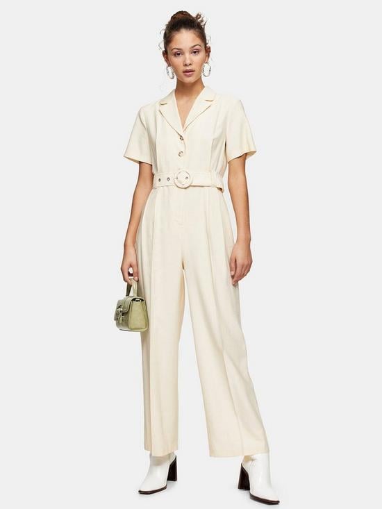 Topshop Sadie Belted Short Sleeve Jumpsuit