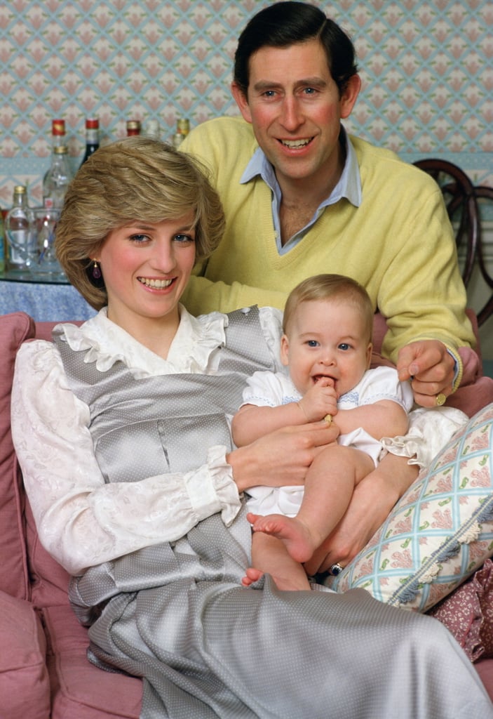 Princess Diana and Prince Charles posed with an infant Prince William at Kensington Palace in London in February 1983.