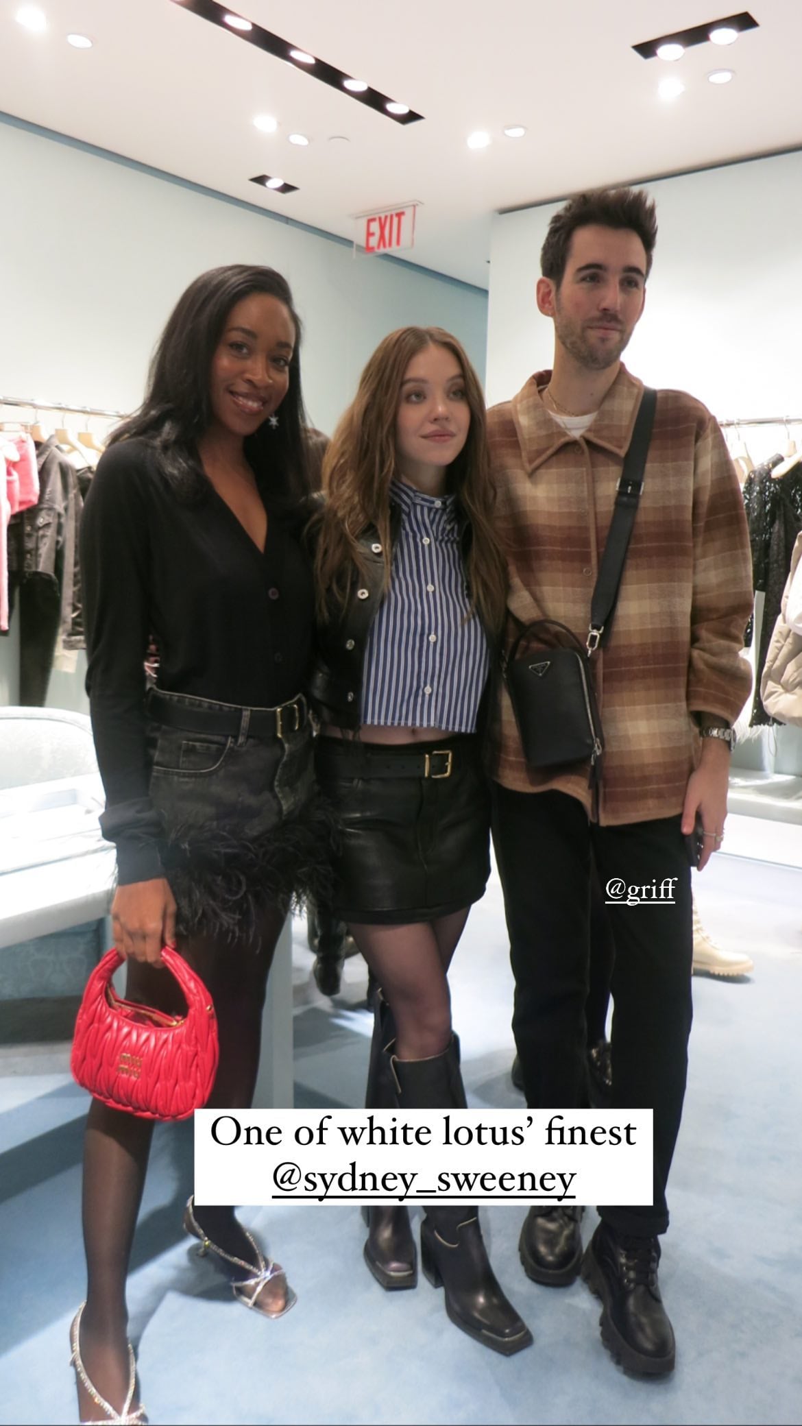 Sydney Sweeney Flashes A Custom Mini Miu Miu Bag