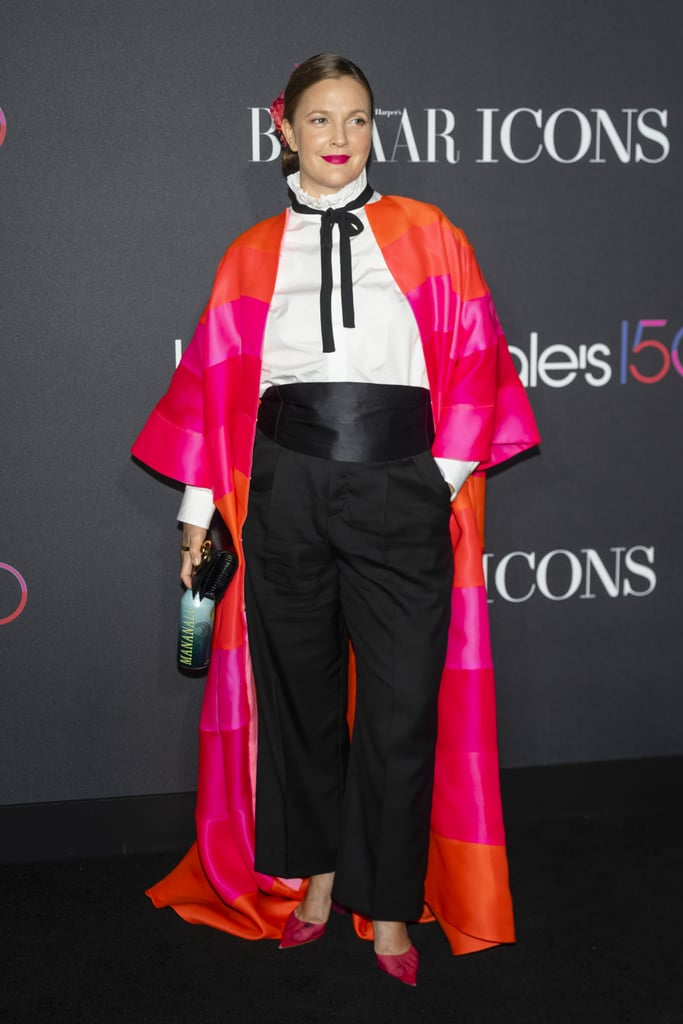 Drew Barrymore in Christopher John Rogers and Ralph Lauren at Harper's Bazaar Icons Party