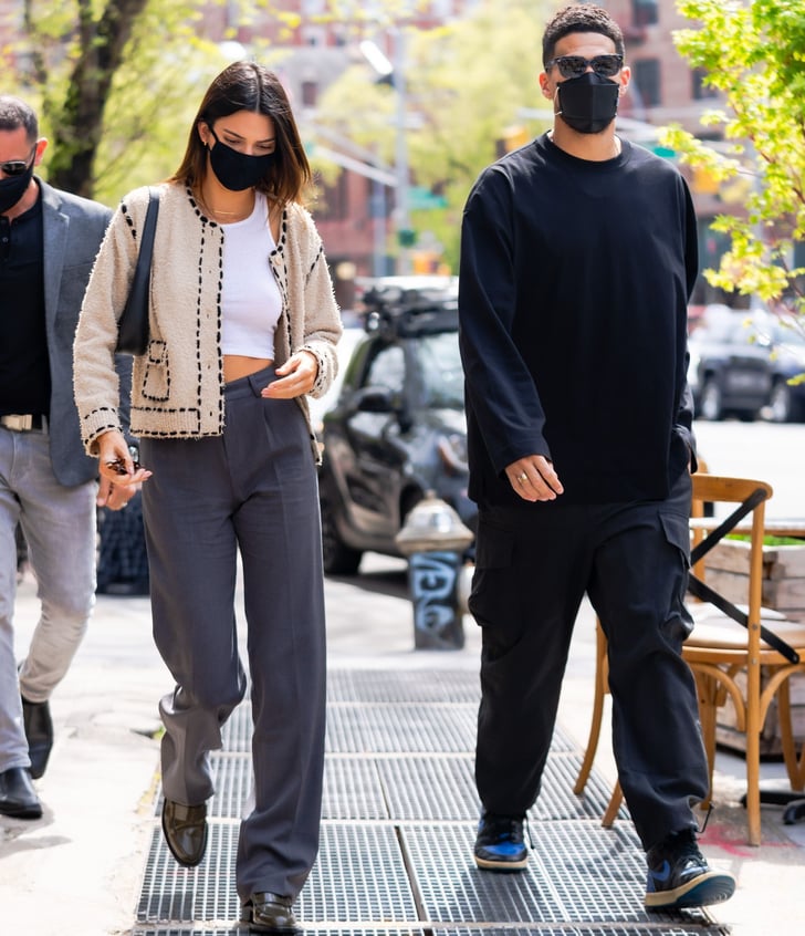 Kendall Jenner Keeps It Casual in a Cropped Grey Hoodie — Get the