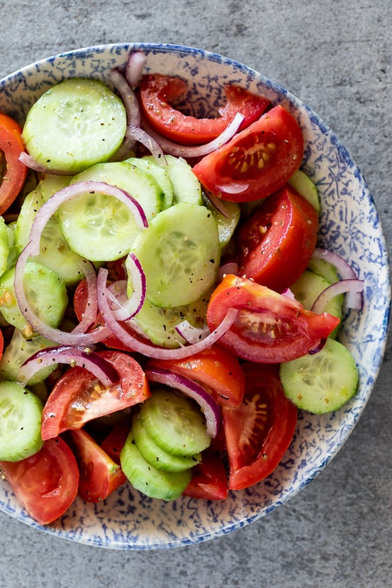 Cucumber, Tomato, and Onion Salad