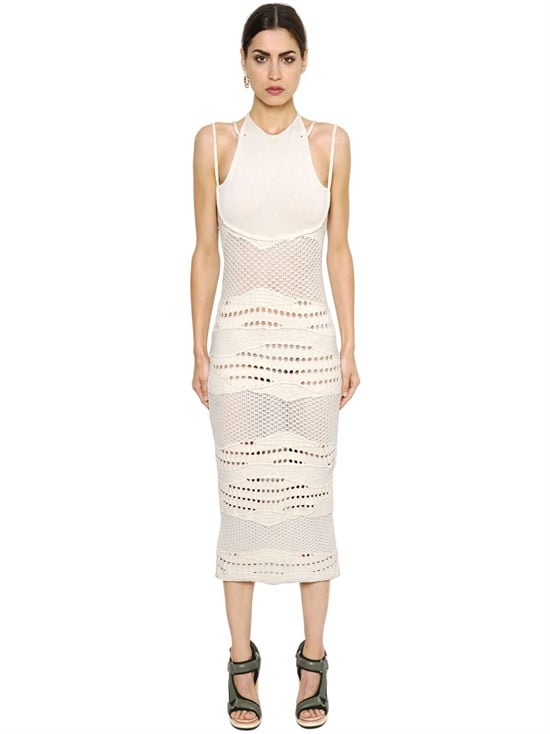 Bella Hadid White Knit Dress Monaco 2018 | POPSUGAR Fashion