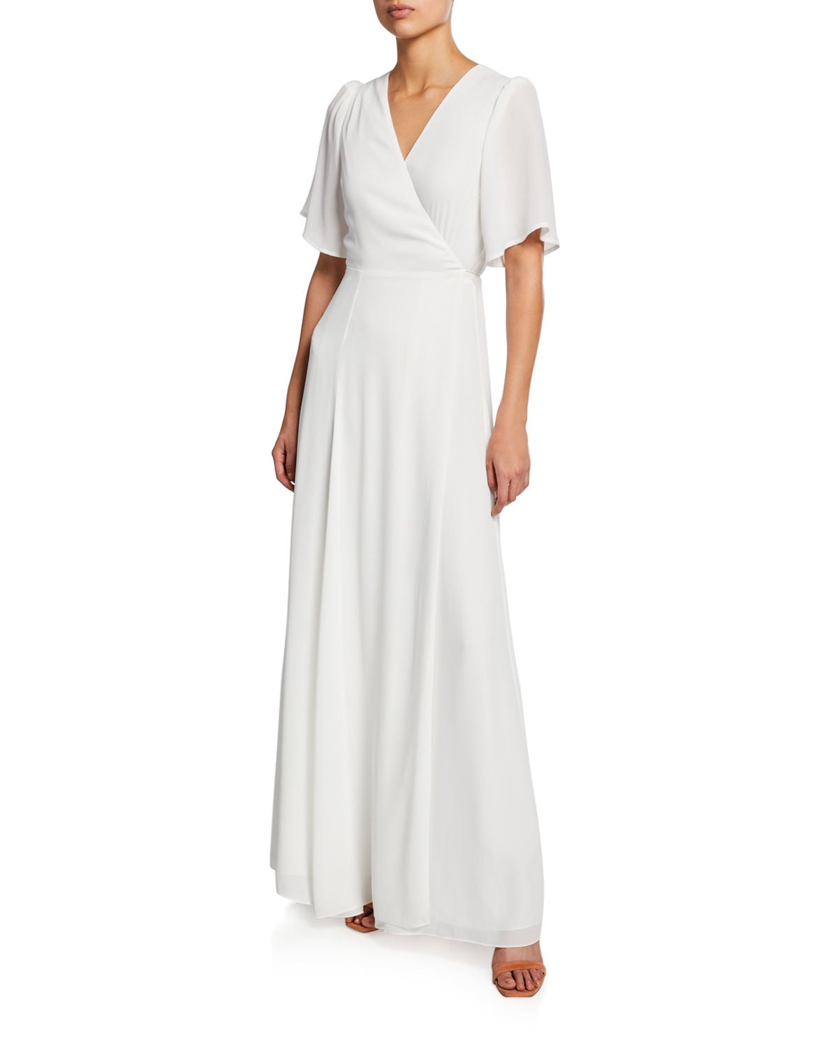Wayf long sleeve wrap deals dress