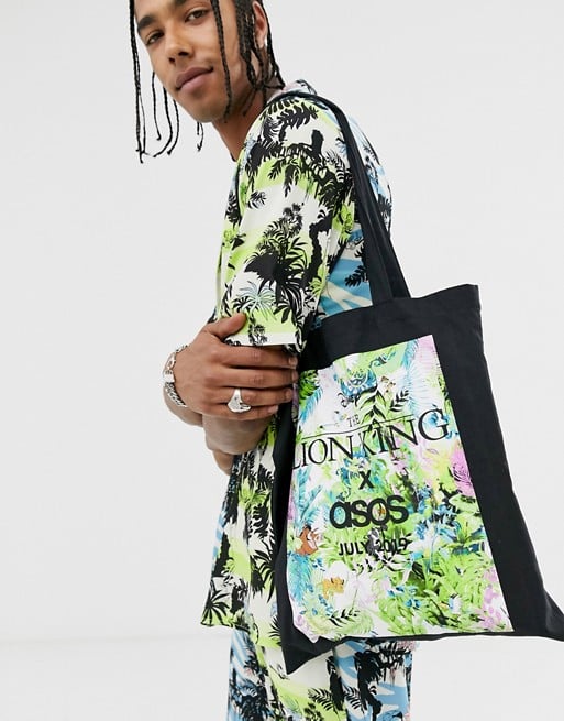 Disney The Lion King x ASOS Design Unisex Tote Bag With Limited Edition Jungle Print