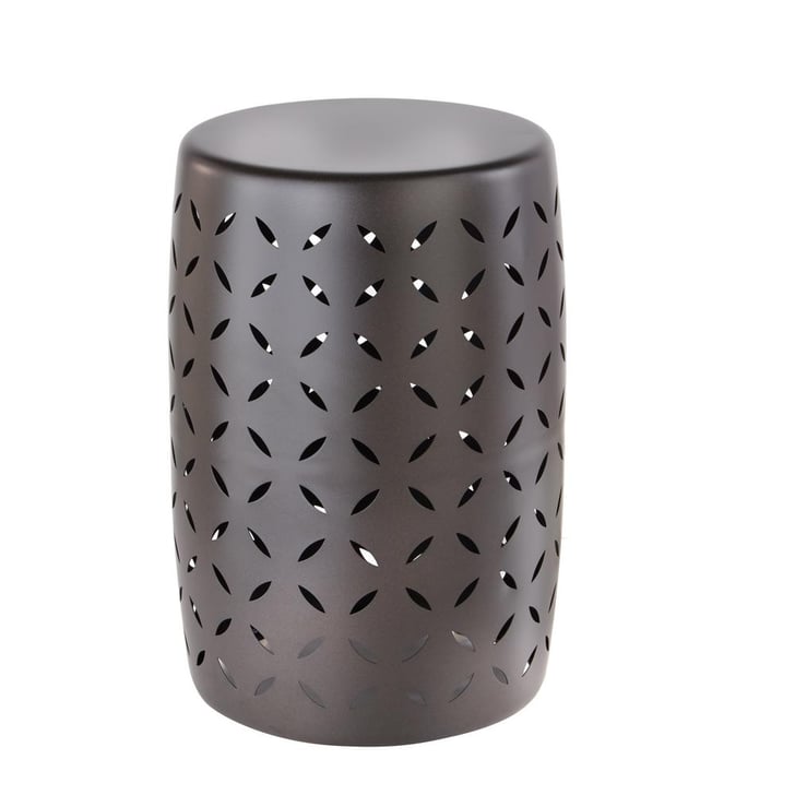 Metal Garden Stool With Geo Pattern New Outdoor Furniture From Home
