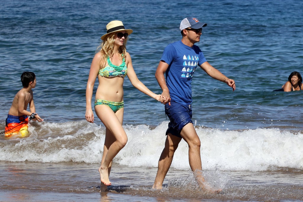 The Vampire Diaries star Candice Accola walked along the beach with her now-husband Joe King in Hawaii back in April 2014.