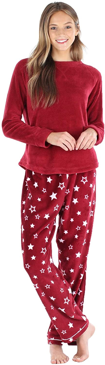 Fashion Xmas Women Deep V-Neck Long Sleeve Pajamas Soft Sleepwear Pajamas  Set