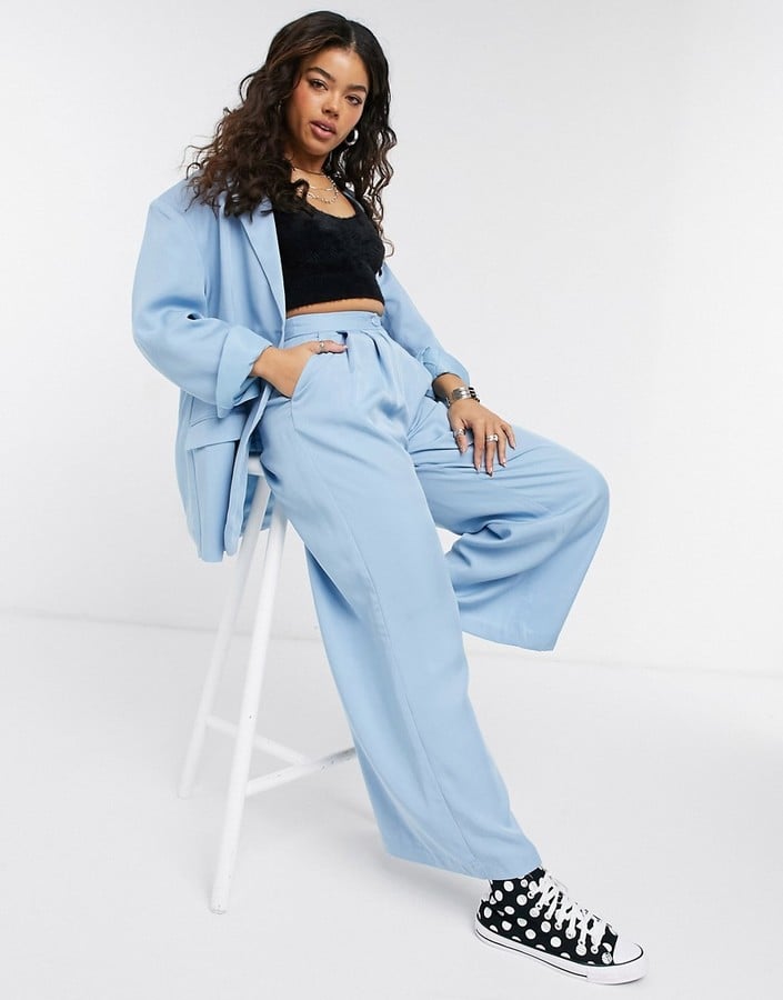 Monki Grace Suit Set Relaxed Fit Blazer in Blue