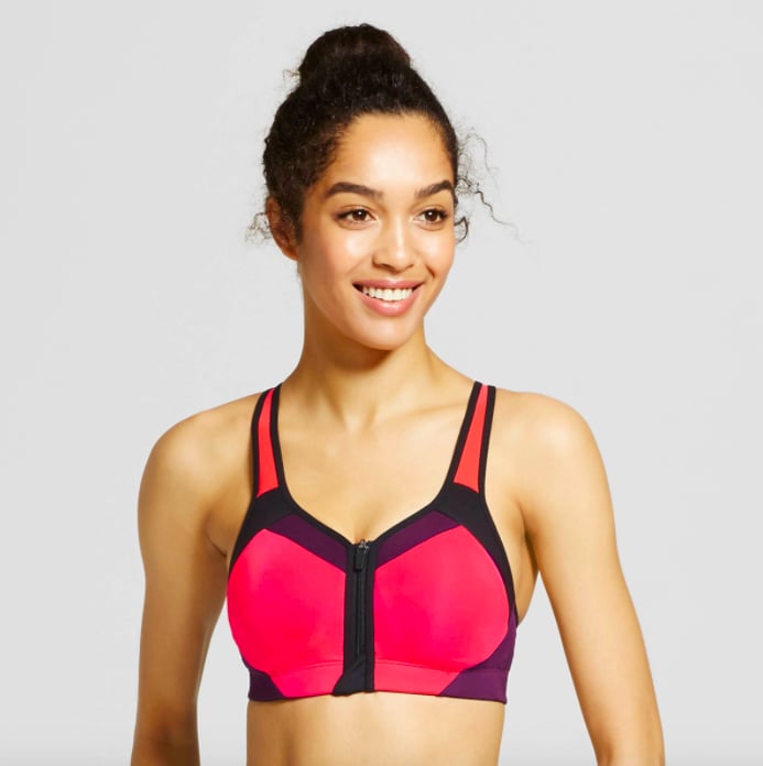 target zip up sports bra