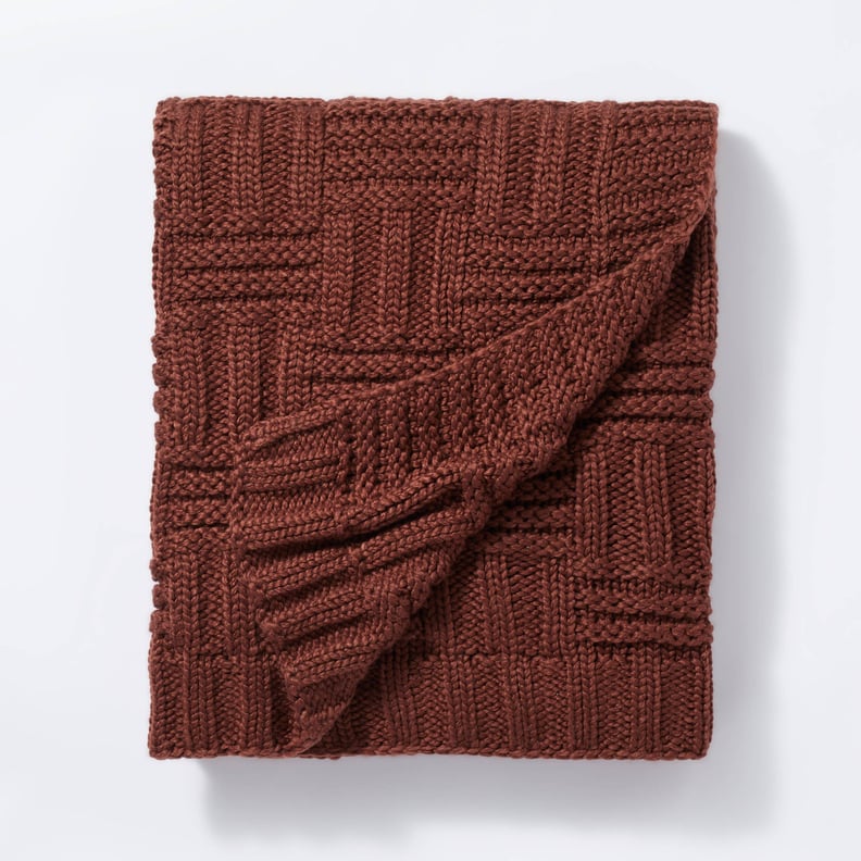 A Cozy Throw: Basket Weave Knit Throw Blanket