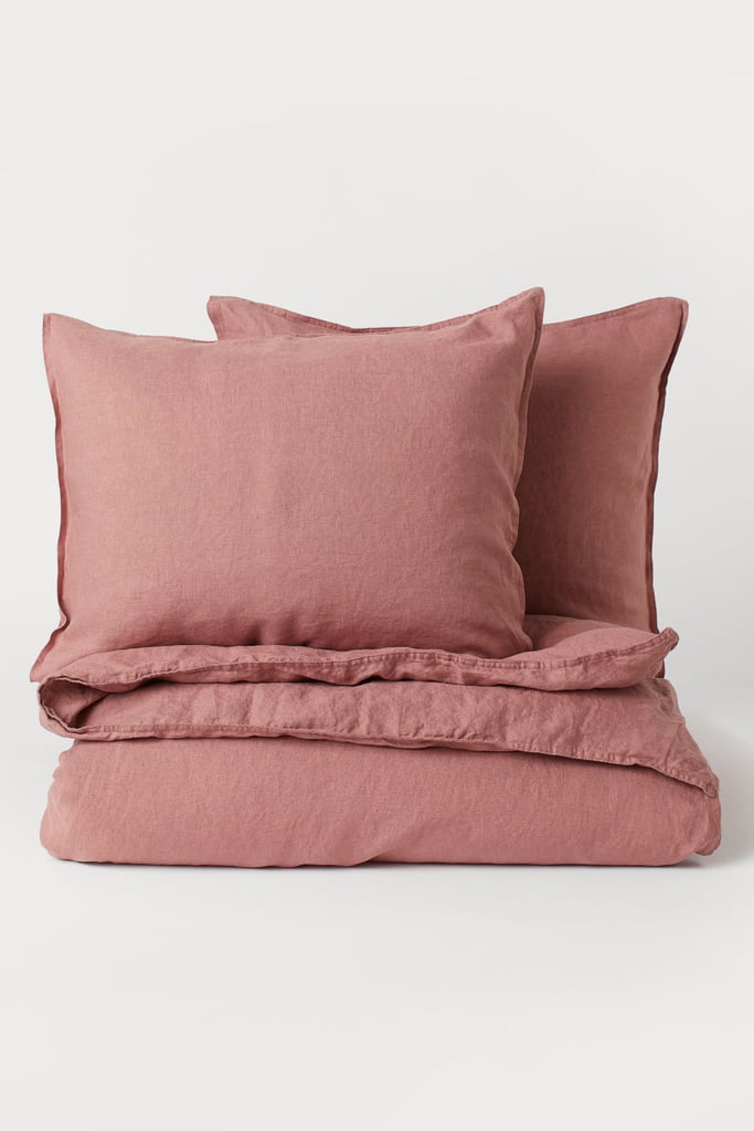 H&M Washed Linen Duvet Cover Set