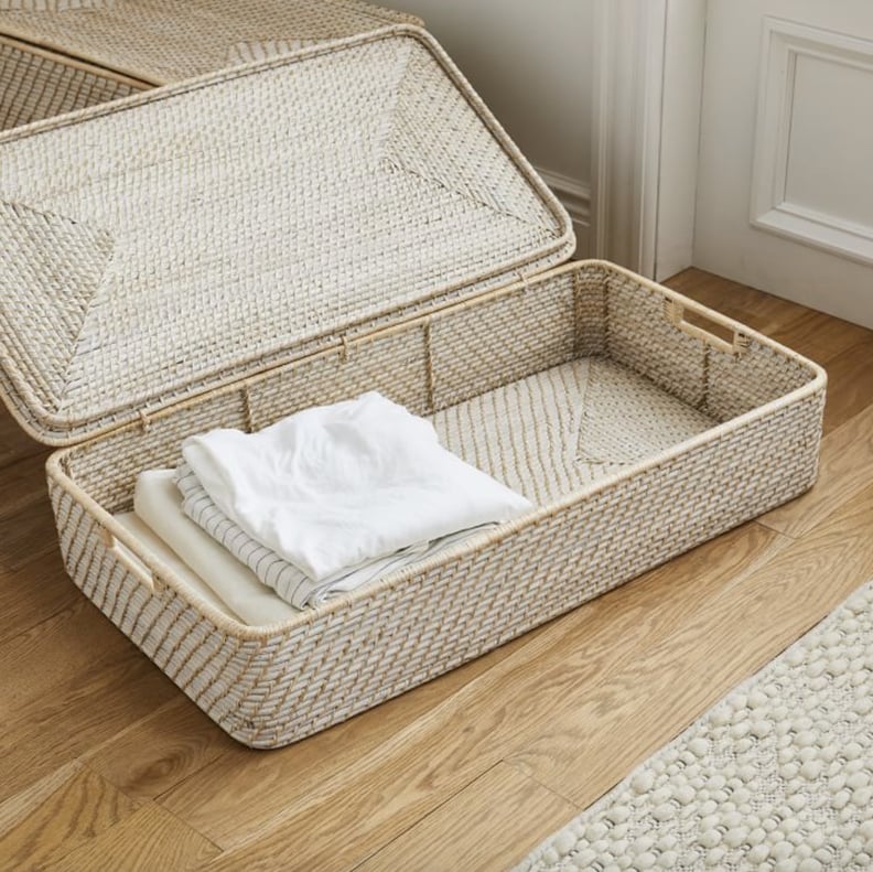 在床底下:现代编织底架存储篮子